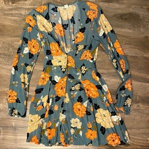 Billabong size S blue long sleeve mini dress